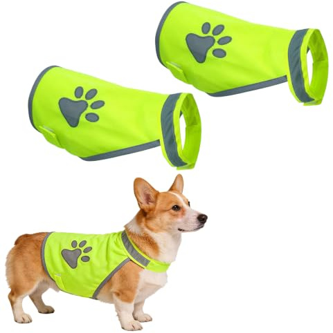 LUFFLOK 2 Pièces Gilet de Sécurité Réfléchissant Ajustable pour Chien