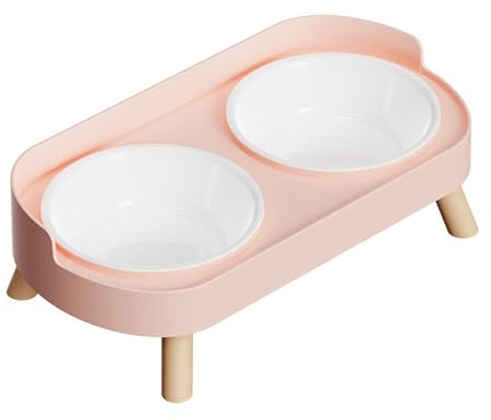 Ensemble de bols de nourriture et d ' eau pour chats, mangeoire surélevée pour animaux de compagnie, double bol avec conception antiéclaboussures, base pour chats et chiens, lavable lave-vaisselle