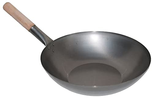 AAF Nommel ® Wok ca. 35 cm Durchmesser flacher Boden für Gas, Gastronomie, Wokpfanne