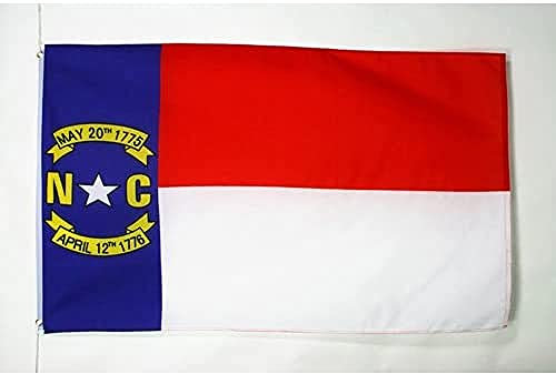 AZ FLAG - Flagge North Carolina - 90x60 cm - Bundesstaat North Carolina Fahne 100% Polyester mit Messing-Ösen - 50g