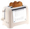 Dualit 2 Slice Lite Toaster | 1.1kW Toasts 60 Slices an Hour | Polished with Canvas White Trim | Bagel & Defrost Settings | 36 mm Wide Slots | 26213