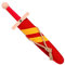 Spielzeugmanufaktur VAH Stabiles Lancelot Schwert Set Rot, Holzschwert 45cm mit Schwert-Scheide aus Filz (rot/gelb, 42cm)