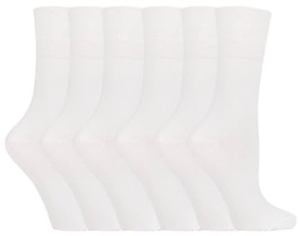 IOMI Footnurse - Ladies 6 pack loose non elastic diabetic socks with hand linked toe seams
