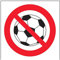 vsafety 51015 af-r Prohibition Logo Sign, en plastique rigide, pas de jeux de ballon, Carré, 100 mm x 100 mm, noir, rouge