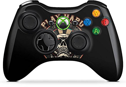 DeinDesign Skin kompatibel mit Microsoft Xbox 360 Controller Folie Sticker Totenkopf Dart Schädel