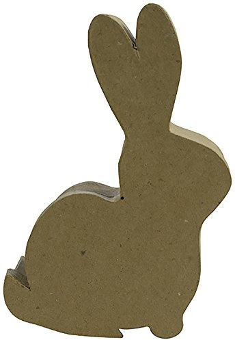 Décopatch BT051C Box (aus Pappmaché zum Verzieren und Personalisieren, 19 cm, Kaninchen) 1 Stück kartonbraun