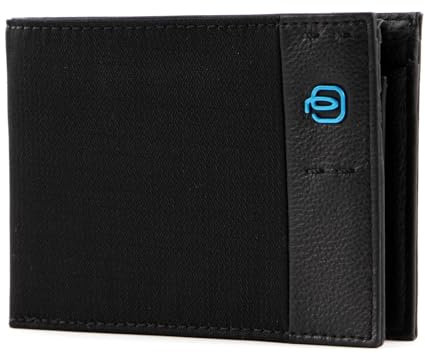 PIQUADRO Portefeuille Homme avec Porte-Carte d identité, Chevron/Noir, Taglia Unica, Contemporain
