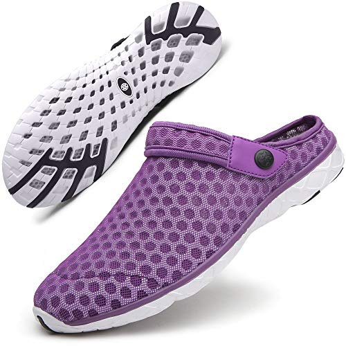 Sabots Mules Homme Femme Sandales Chaussures de Jardin Respirant Amants Pantoufles D'Été Aquatiques de Plage Piscine Chaussons Violet 43