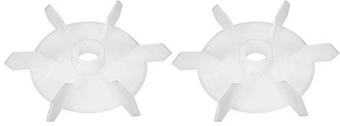 Motor Fan Blade 140 mm x 20 mm D Shape Bore White Engineering Plastic with 6 Valves 2pcs