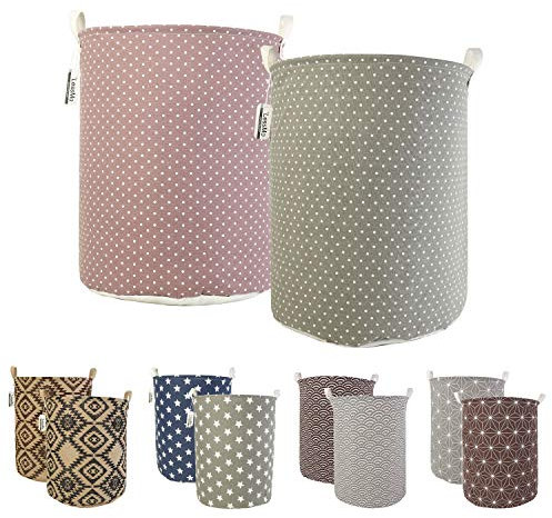 LessMo 2PCS 19.7 Wäschekorb Sortierer – Faltbar - 2er Set Wäschesammler spart Zeit beim Sortieren für Kleidung Spielzeug Wohnzimmer Wäsche