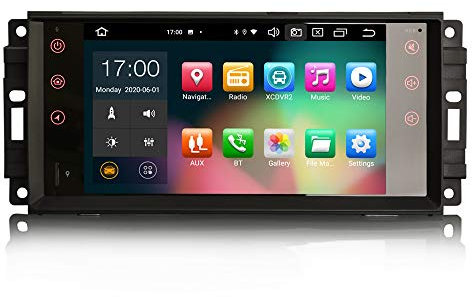 ERISIN 7 Zoll Android 12.0 Autoradio für Jeep Compass Patriot Chrysler Sebring Dodge Unterstützt GPS-Navi Carplay Android Auto DSP Bluetooth A2DP WiFi 4G DAB+ 8-Kern 4GB RAM+64GB ROM