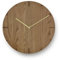 Natuhr Wanduhr Eiche dunkel geölt Eiche rustikal Holzuhr Solide Massivholz, geräuscharmes Uhrwerk, puristisch, modern, skandinavisches Design (Goldene Zeiger)