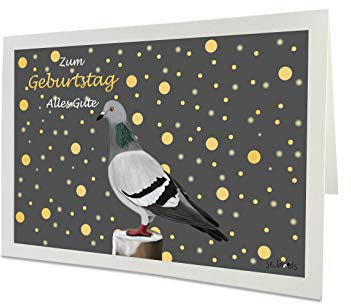 Geburtstagskarte Taube Vogel Zeichnung Glückwunschkarte zum Geburtstag Inklusive Umschlag
