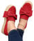 Onsoyours Femme Espadrilles Décontractée Brodé Chaussons en Toile Coloré Chaussures Plates A Rouge 40 EU