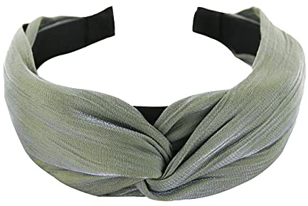 axy Haarreif mit raffinierten Knoten und leichtem Glanz - Wunderschön Stirnband Haarschmuck Haarreifen HRD2 (Graugrün)