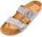 Palado Pantoletten Damen Samos - elegante Sandalen Made in Spain - bequeme Hausschuhe mit dämpfendem Kork-Fußbett - modische Sommerschuhe Basic Matt Grau UK4,5 - EU37