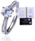 Halukakah Damen Moissanite Ring 925er Sterlingsilber mit 1 Karat Labordiamant und Zertifikat,1,0ct Eleganter Schmuck für Verlobungen,Feiern,Verstellbare Größe,Königlich,Geschenk für Frau,Freundin