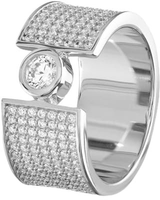 JETTE Damen-Damenring 925er Silber 155 Zirkonia 61, Silber 32017724