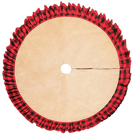 XXZY Weihnachtsbaumrock Weihnachtsbaumrock 48 Plissee Schwarzes und rotes Kariertes Tuch Weihnachtsbaum Rock Baum Weihnachtsschmuck Party Wohnaccessoires Beste Dekoration (Color : B)