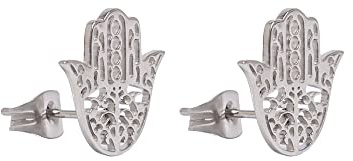 Remi Bijou Ohrringe Ohrstecker Fatimas Hand Hamsa Silber Farbe