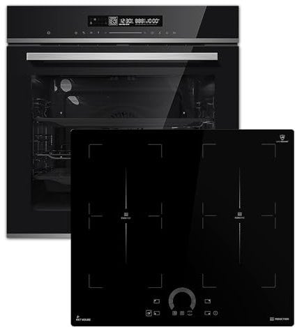 KKT KOLBE | Autarkes Herdset | 60cm Einbaubackofen EB8017ED | 59cm Induktionskochfeld IH85904FZ | Katalyse | Pizzafunktion | Grill | Umluft | Heißluft | Timer | SET8017IH594FZ