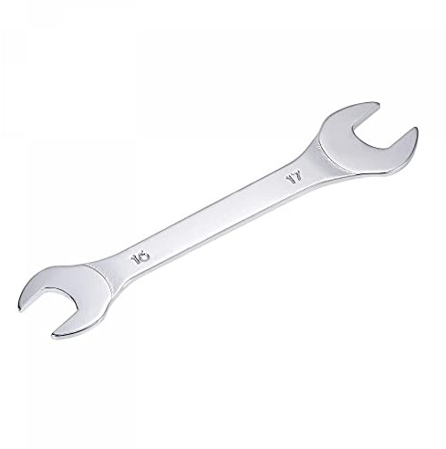 sourcing map Thin Open End Wrench, 16mm x 17mm Metric Mirror-Chrome Plated High Carbon Steel, for Household Maintenance and General Repairs