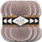 Alize 5 x 100g Lanagold Türkische Premium Wolle Baumwolle und Acryl Handstrickgarne | Yarn | Garn | Strickgarn Accessoire Baby zum Häkeln Stricken Kleidung Schals (Milky Brown | 584)