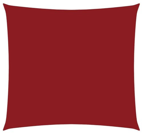 vidaXL Sonnensegel Wasserfest Sonnenschutz Windschutz Sonnendach UV Schutz Garten Terrasse Balkon Oxford-Gewebe Quadratisch 3x3m Rot