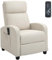 HOMCOM Fauteuil de Relaxation et Massage électrique avec Inclinaison Manuelle Dossier Repose-Pied réglable revêtement synthétique Crème