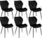WOLTU Lot de 6 Chaises Salle à Manger, Chaise Scandinave, Chaise de Cuisine, Chaise Salon, Assise Rembourrée, Chaise en Velours, Noir, Pieds en Métal, BH356sz-6