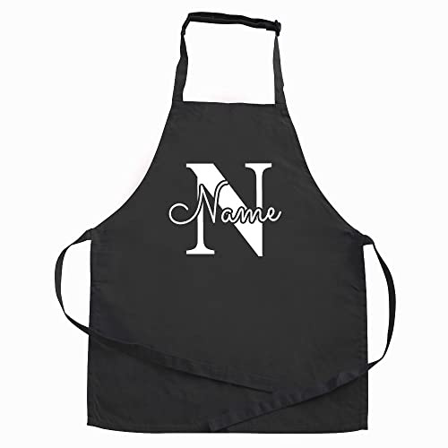 Elefantasie Personalisierte Kinderschürze mit Name, Kochschürze für Backen, Kochen, Geschenkidee für Kinder ab 3 Jahre Motiv Buchstabe