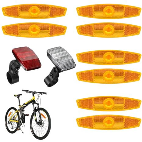 Yzswdox 10 Stück Fahrrad Reflektoren Vorne Hinten, Fahrrad Reflektoren Set, Katzenaugen Reflektor Fahrrad, Fahrrad Reflektoren, Fahrradzubehör für Mountainbike Räder