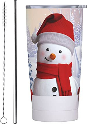 LOUJIN 590 ml Reisebecher Strand Malibu Tumbler mit Strohhalm und Deckel, isolierte Kaffeetasse, Edelstahl, auslaufsicher für kalte heiße Getränke