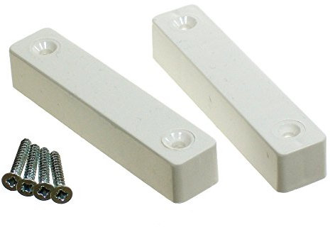 Door Contacts - Sensors - Detectors x 1 for Wired Burglar Alarm - White Surface Mounting Contacts