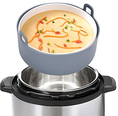 Steamer Basket, Steamer Cookware, Multifunction Silicone Steam Basket Rack Accessory Kitchen Utensils for Pressure Cooker Steamer, 6.3x6.3x2.2in(Gray)