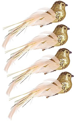 Yardenfun 4 Stück Künstlicher Vogel Christbaumschmuck Vogel-Figuren-Statue Vögel Miniaturen Deko Vögel Mit Clip Künstliche Rotkehlchen Tiermodell Clip Auf Kardinal Weihnachtsbaum Kind Schaum