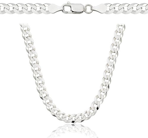 Amar Luxury ketten für herren silber 925, 60 cm kette herren - halskette herren, panzerkette herren 925 silber, königskette- herren schmuck, italienische Qualität, Breite 5 mm