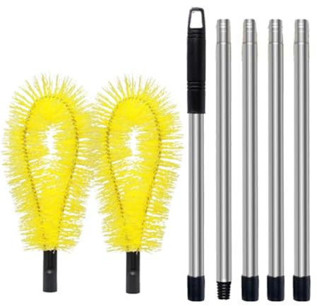 Nettoyeur de gouttière télescopique avec 5 rallonges - Outil de nettoyage de gouttière - Outil de toiture extensible