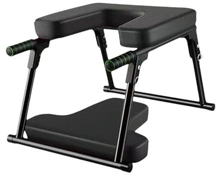 Dickly Yoga-Kopfstandbank, Yoga-Kopfstandhocker, Workout, Fitness-Studio, multifunktionaler Rumpfkraftaufbau, Inversionsstuhl für Zuhause, schwarz mit matt