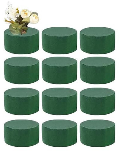 Floral Foam Blocks - 6/12 Round Florist Artificial Flower | Green Wet Dry Flower Foam For Fresh Artificial Flower Arrangement | Artificial Plant Foam | Florist Sponge Block Supplies For DIYs