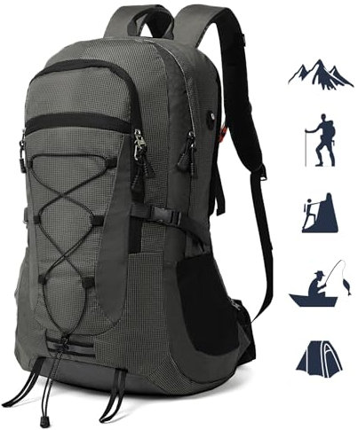 TANTOMI Wanderrucksack 45L Herren Damen Rucksack Groß Trekkingrucksack Leicht Reiserucksack mit Atmungsaktiver Rückenpolsterung, Outdoorrucksack für Radfahren, Bergsteigen, Wander