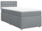 vidaXL Boxspringbett, Einzelbett mit LED Matratze Matratzenauflage, Bettgestell mit Lattenrost Kopfteil, Polsterbett Bett für Schlafzimmer, Hellgrau 90x200cm Stoff