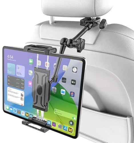 Kolasels Car Headrest Tablet Holder - Metal Magic Arm, Car ipad Holder Backseat Kids with Universal Metal Clamp, Tablet Headrest Mount for iPad Pro 12.9 Air, Galaxy Tab, iPhone16, 5.5-15.6 Devices