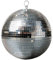Discokugel mit Haken zum Aufhängen - 25 cm - Spiegelkugel mit Echtglas Facetten in Silber - Party Lichteffekt Hängekugel Mirrorball Disco Kugel