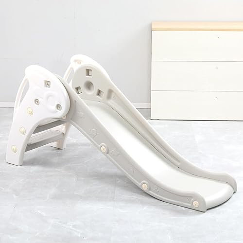 HLC Toboggan Enfants avec Glisse 120cm & Panier de Basketball, Toboggan Exterieur/Interieur Enfant, Jeu Intérieur Extérieur pour Enfants de 1-3 Ans