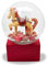 Schneekugel Weihnachten | Schaukelpferd Geschenke | Sockel rot | Höhe: 12cm Breite 10 cm | 20299 (Schaukelpferd rot eck)