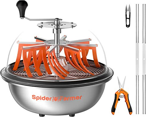Spider Farmer 16 Zoll BowlTrimmer Maschine Twisted Spin Cut für Pflanzenknospen und Blume mit scharfen Edelstahlklingen und Beschneidungsscheren für Gartenarbeit