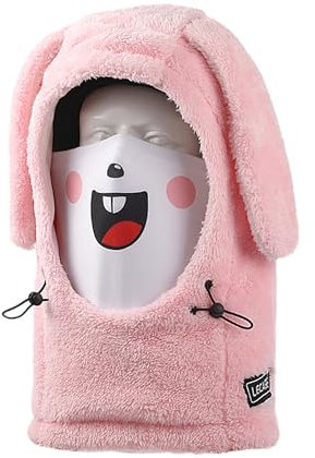 LECAGE Winter Sturmhaube Ski Balaclava Warme Sturmmaske Thermo Fleece Skihelm Abdeckung Verstellbare Winddichte Skimaske Herren Damen (DE/NL/SE/PL, Alphanumerisch, Einheitsgröße, Rosa)