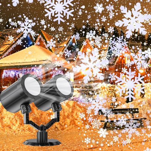 Elsture - Snowflake Projector Lights Outdoor, Dynamic Christmas Projector, Snow Projector, Outdoor Holiday Decoration