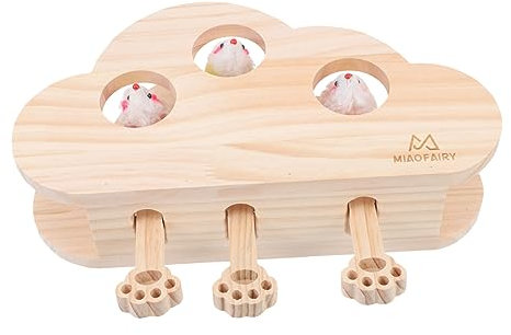 Levemolo Jouets pour Chats Dintérieur Teaser Toy Jouet Interactif en Bois pour Chat
